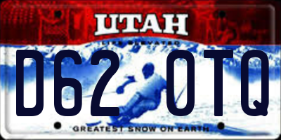 UT license plate D620TQ