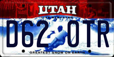 UT license plate D620TR