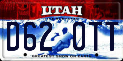 UT license plate D620TT