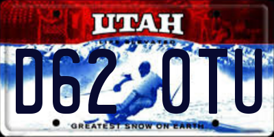 UT license plate D620TU