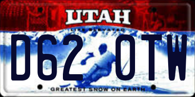 UT license plate D620TW