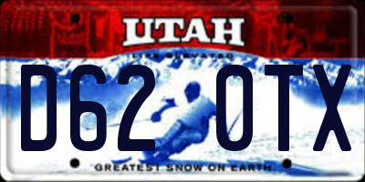 UT license plate D620TX