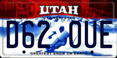 UT license plate D620UE