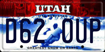 UT license plate D620UP