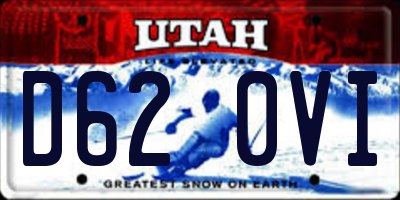 UT license plate D620VI