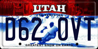 UT license plate D620VT