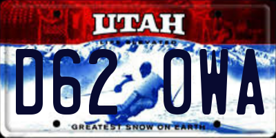UT license plate D620WA