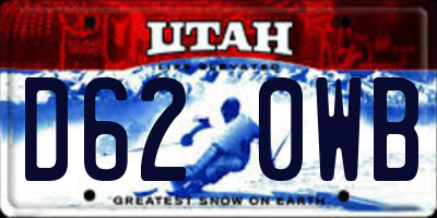 UT license plate D620WB