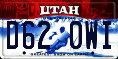 UT license plate D620WI