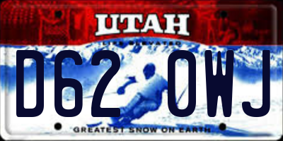 UT license plate D620WJ