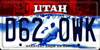UT license plate D620WK