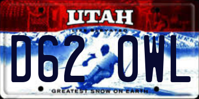 UT license plate D620WL