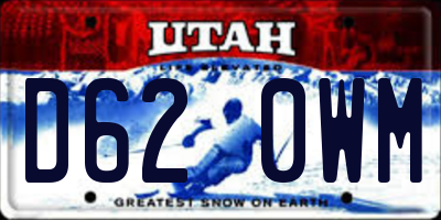 UT license plate D620WM