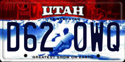 UT license plate D620WQ