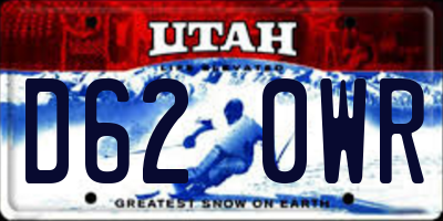 UT license plate D620WR