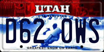 UT license plate D620WS