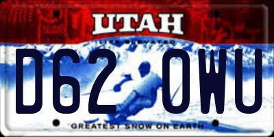 UT license plate D620WU