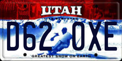 UT license plate D620XE