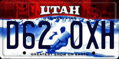 UT license plate D620XH