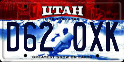 UT license plate D620XK