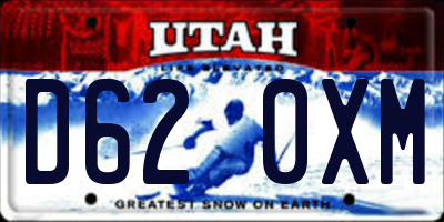UT license plate D620XM
