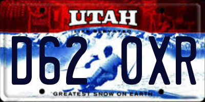 UT license plate D620XR