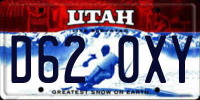 UT license plate D620XY