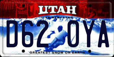 UT license plate D620YA