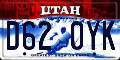 UT license plate D620YK