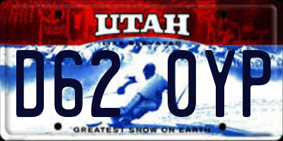 UT license plate D620YP