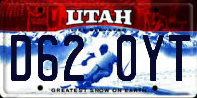 UT license plate D620YT