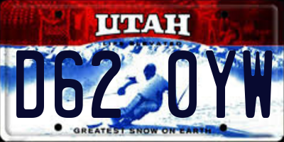 UT license plate D620YW