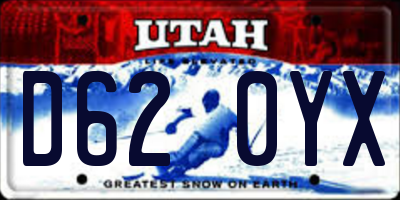 UT license plate D620YX