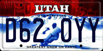 UT license plate D620YY