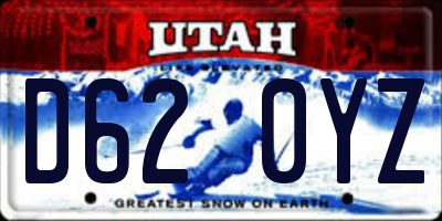 UT license plate D620YZ