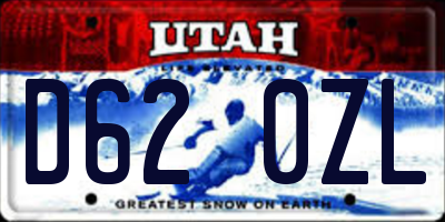 UT license plate D620ZL