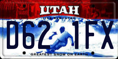 UT license plate D621FX