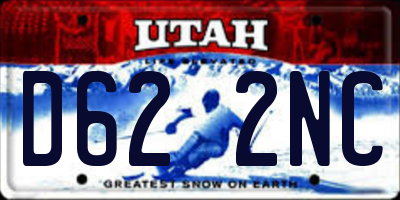 UT license plate D622NC