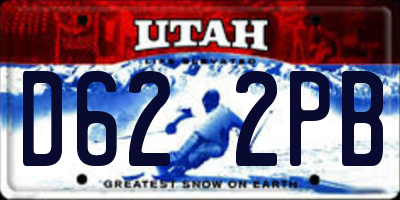 UT license plate D622PB