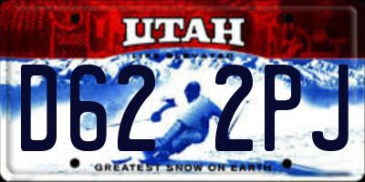 UT license plate D622PJ