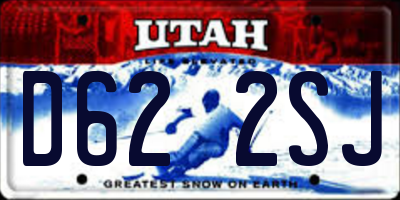 UT license plate D622SJ