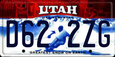 UT license plate D622ZG