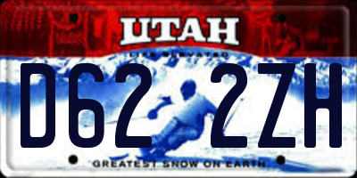 UT license plate D622ZH