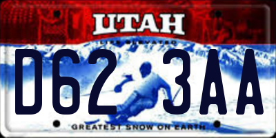 UT license plate D623AA