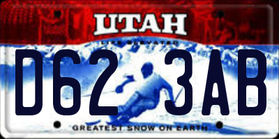 UT license plate D623AB