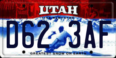 UT license plate D623AF