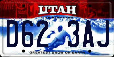 UT license plate D623AJ
