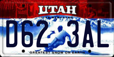 UT license plate D623AL