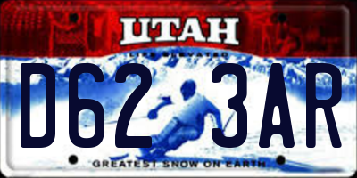 UT license plate D623AR