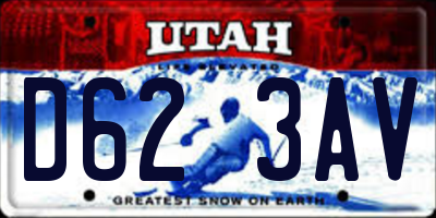 UT license plate D623AV